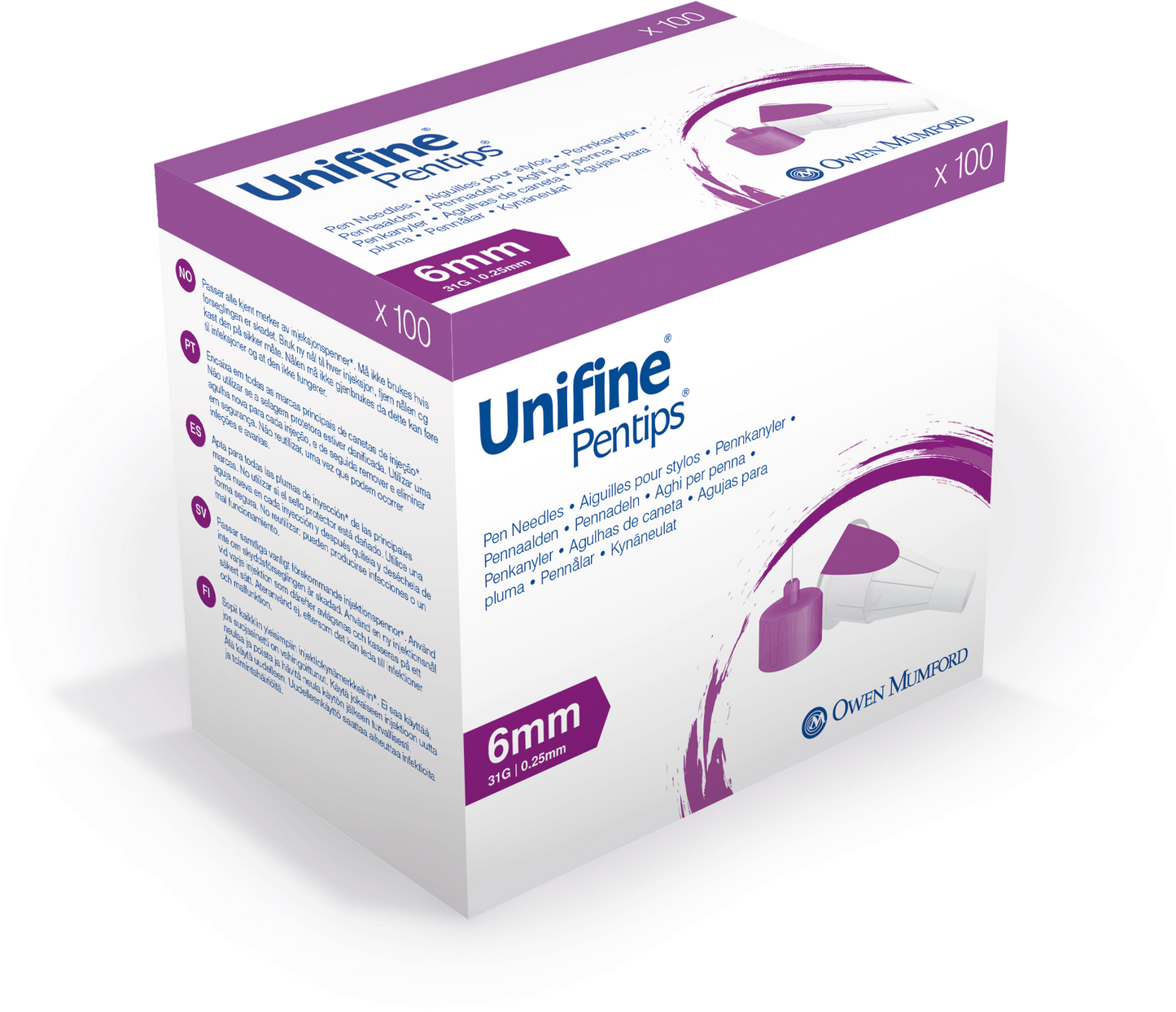 Owen Mumford Unifine Pentips Pen Needles (6mm 31G) 100’s Box