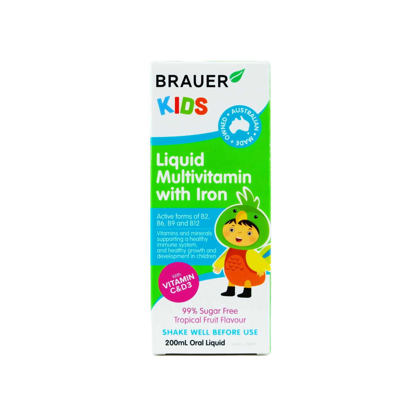 Brauer Kids Liquid Multivitamin With Iron 200ml