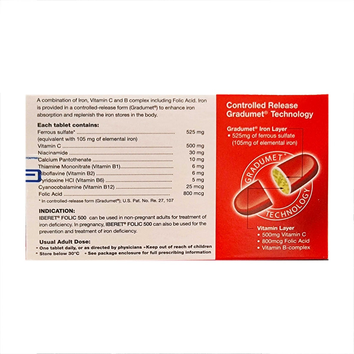 Iberet Folic 500 Tablets 60's
