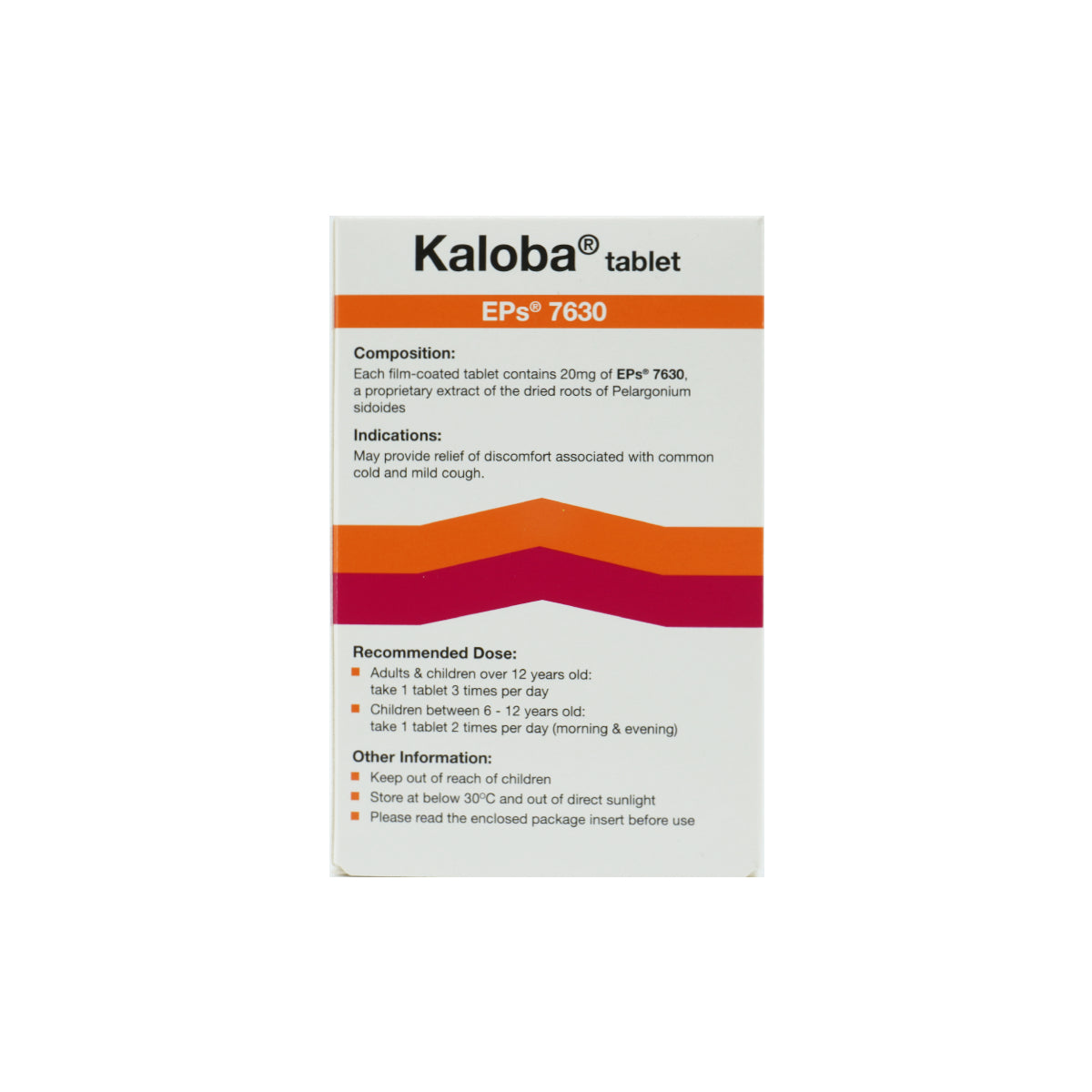 Kaloba 20mg Tablet 21's