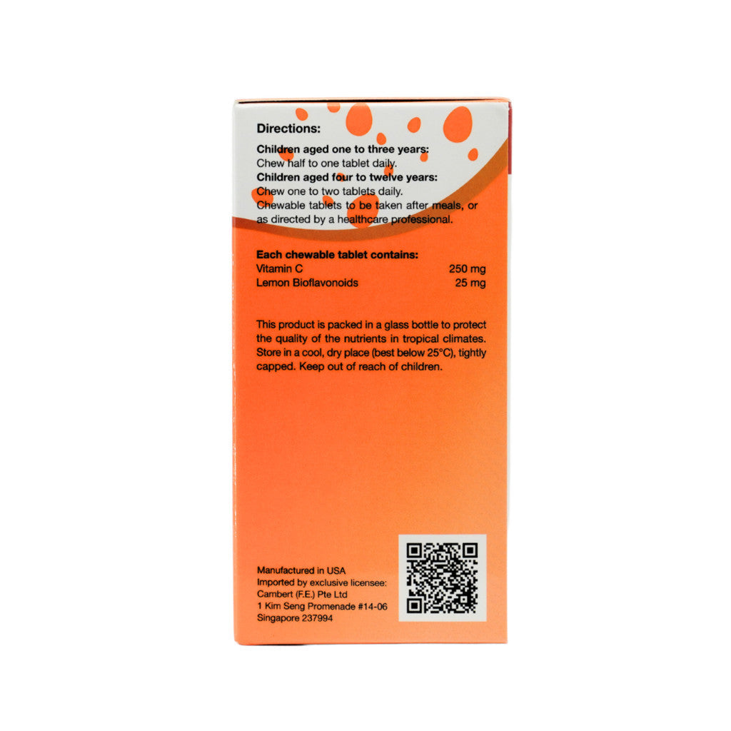 Kordel's Kid's Vitamin C 250mg + Bioflavonoids Chewable Tablet 60's