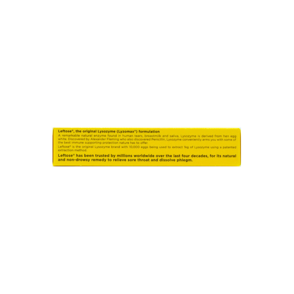 Leftose Lozenges Cool Mint Flavour 16's (Lysozyme Hydrochloride)