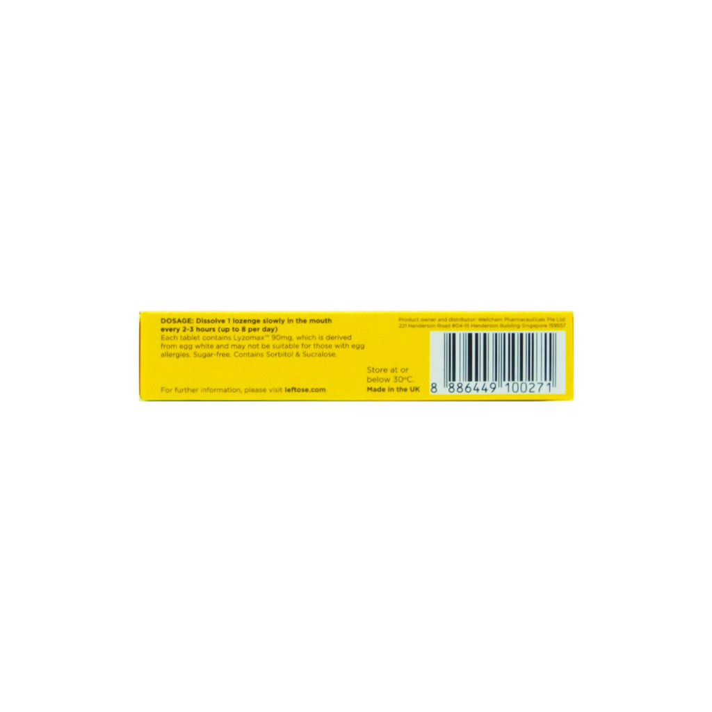 Leftose Lozenges Cool Mint Flavour 16's (Lysozyme Hydrochloride)