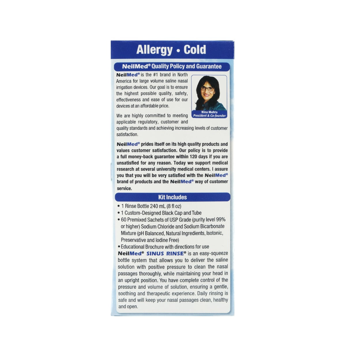 NeilMed Sinus Rinse Kit with 60 Premixed Sachets