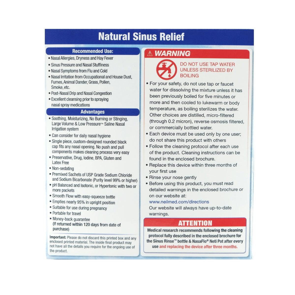 NeilMed Sinus Rinse Kit with 60 Premixed Sachets