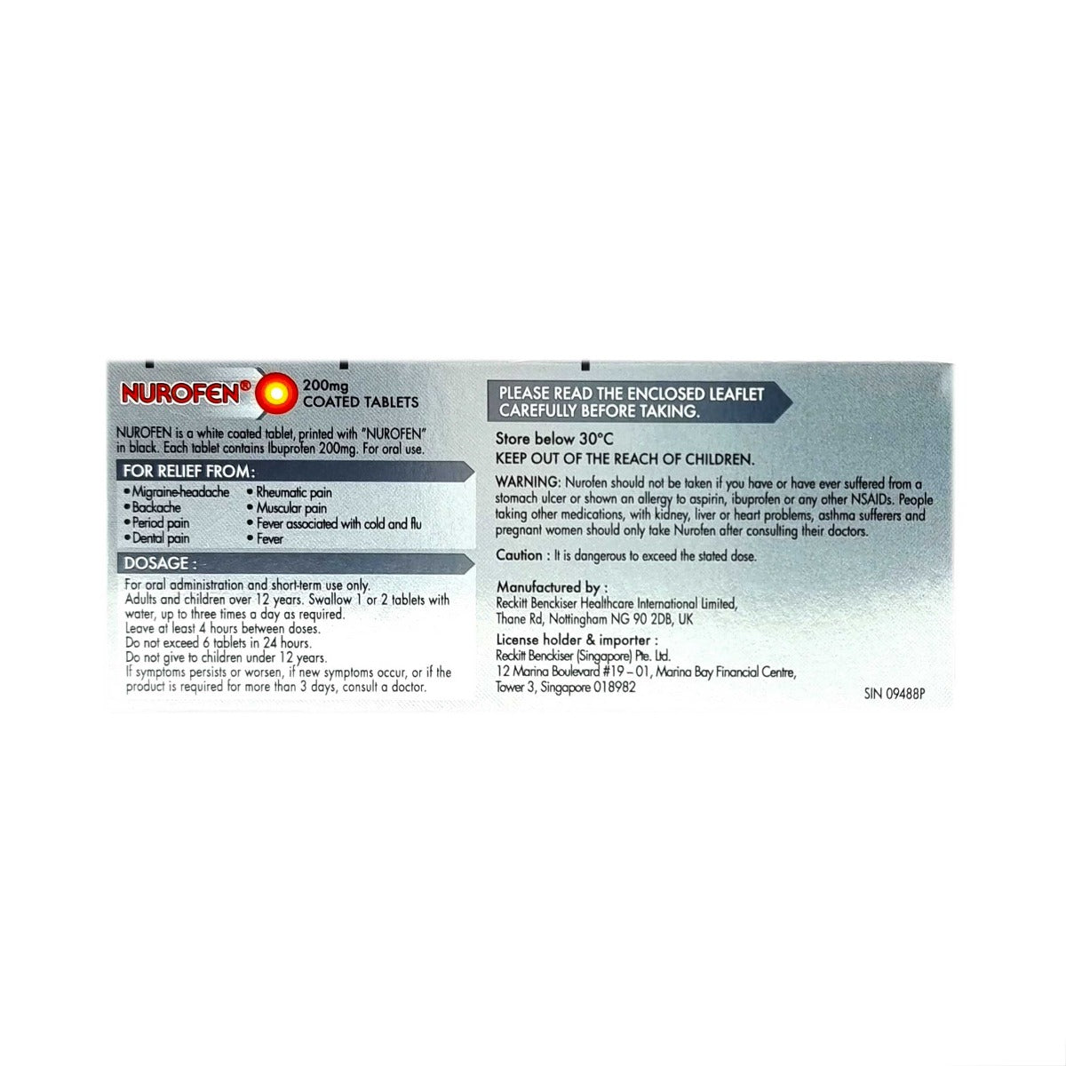 Nurofen Coated Tablets 12's