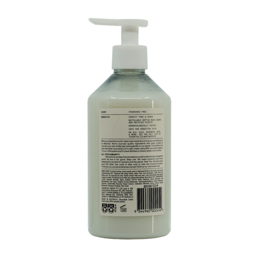 Thankyou Fragrance Free Hand Wash 500ml