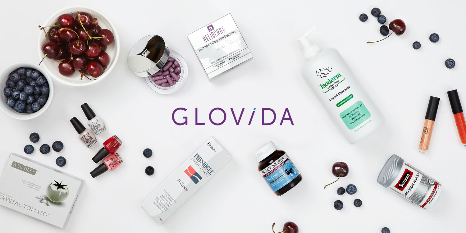 Glovida Banner featuring various products