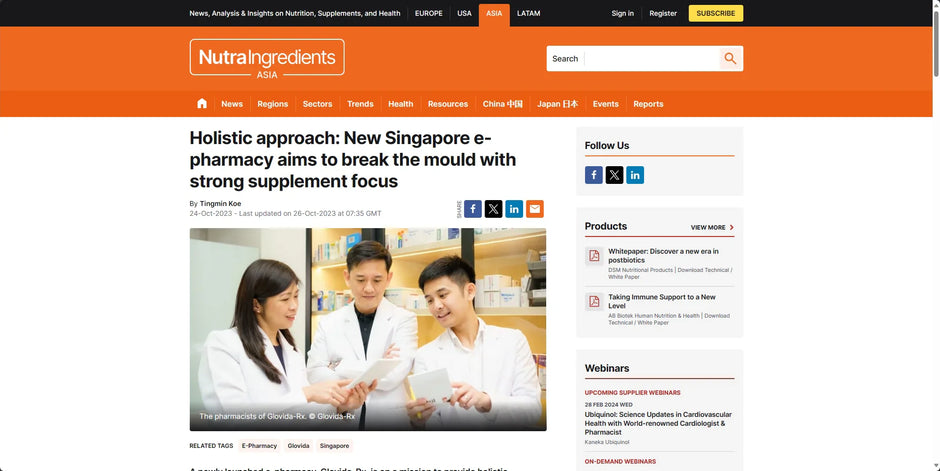 Holistic approach: New Singapore e-pharmacy aims to break the mould with strong supplement focus