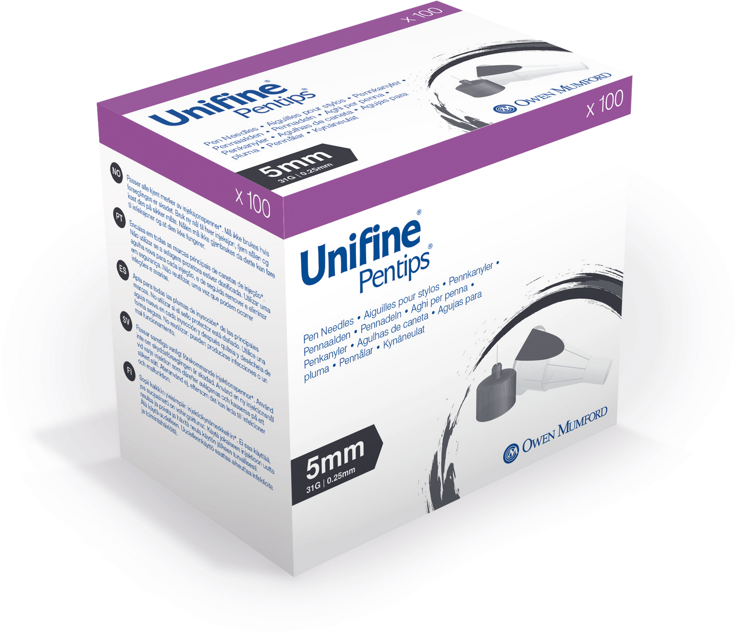 Owen Mumford Unifine Pentips Pen Needles (5mm 31G) 100’s Box