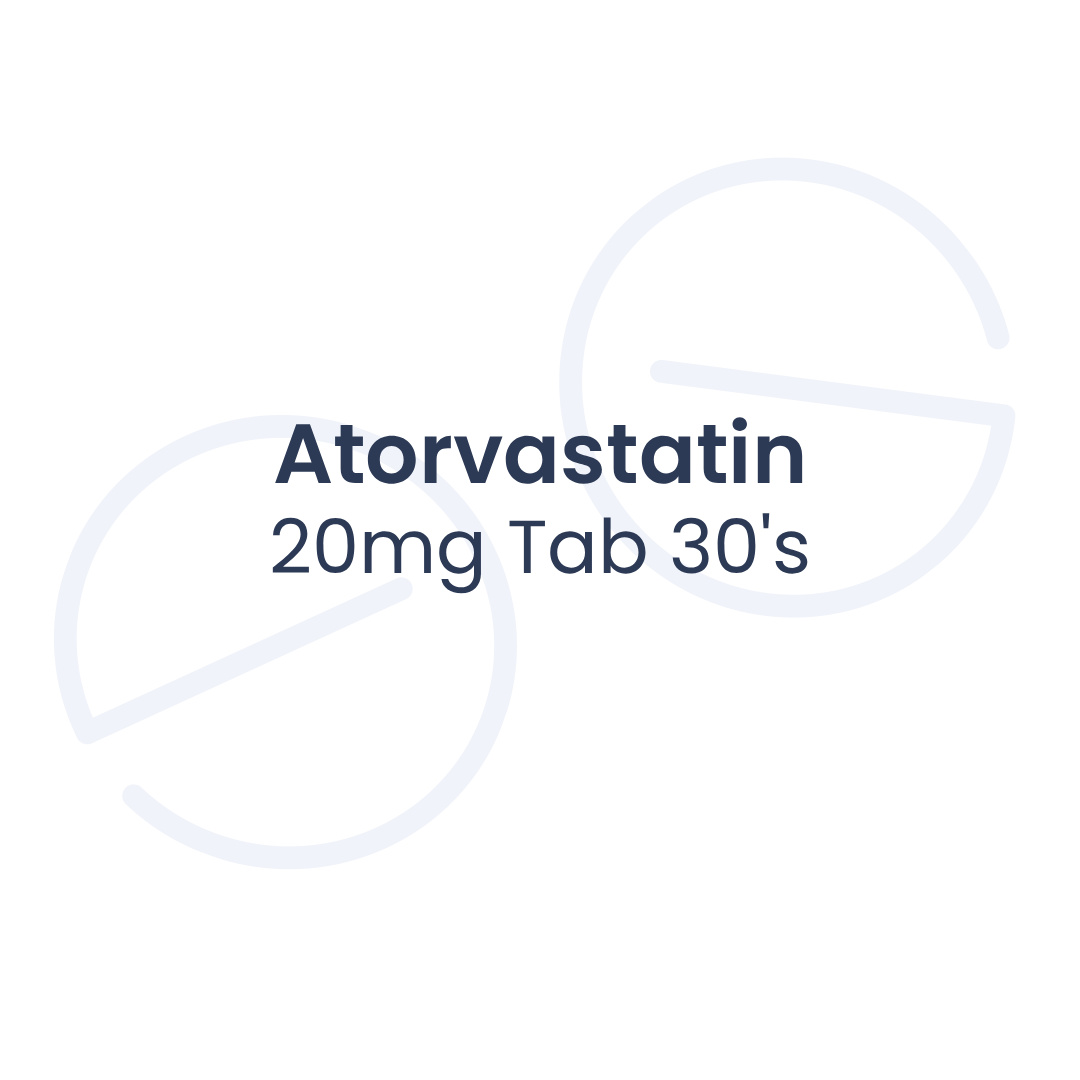 Atorvastatin 20mg Tab 30's