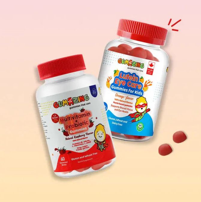 Gumazing Kids Daily Gummy Vitamin Bundle: Multivitamin + Probiotics, Lutein, 60's & 90's