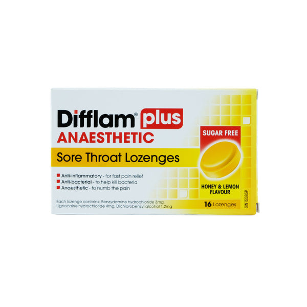Difflam Plus 麻醉咽喉痛润喉糖 16 片