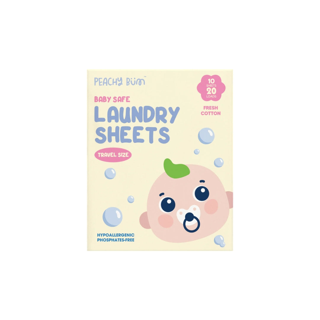 Peachy Bum Baby Safe Laundry Sheets 10's Travel Size (Free Gift)