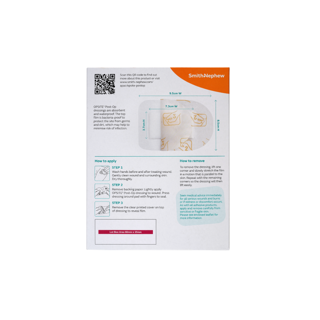Smith & Nephew OPSITE POST-OP 9.5CM X 8.5CM 3'S