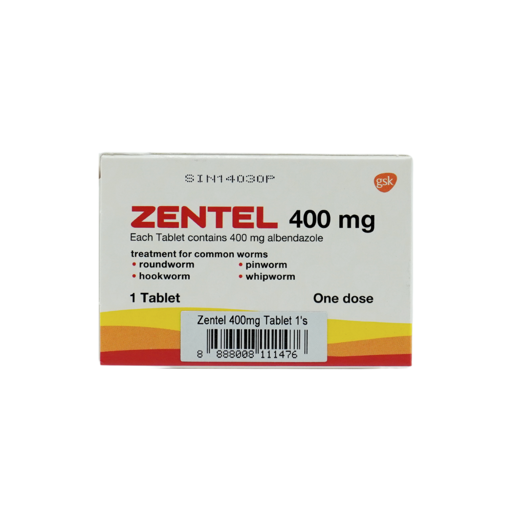 Zentel (Albendazole) 400mg Tablet 1's