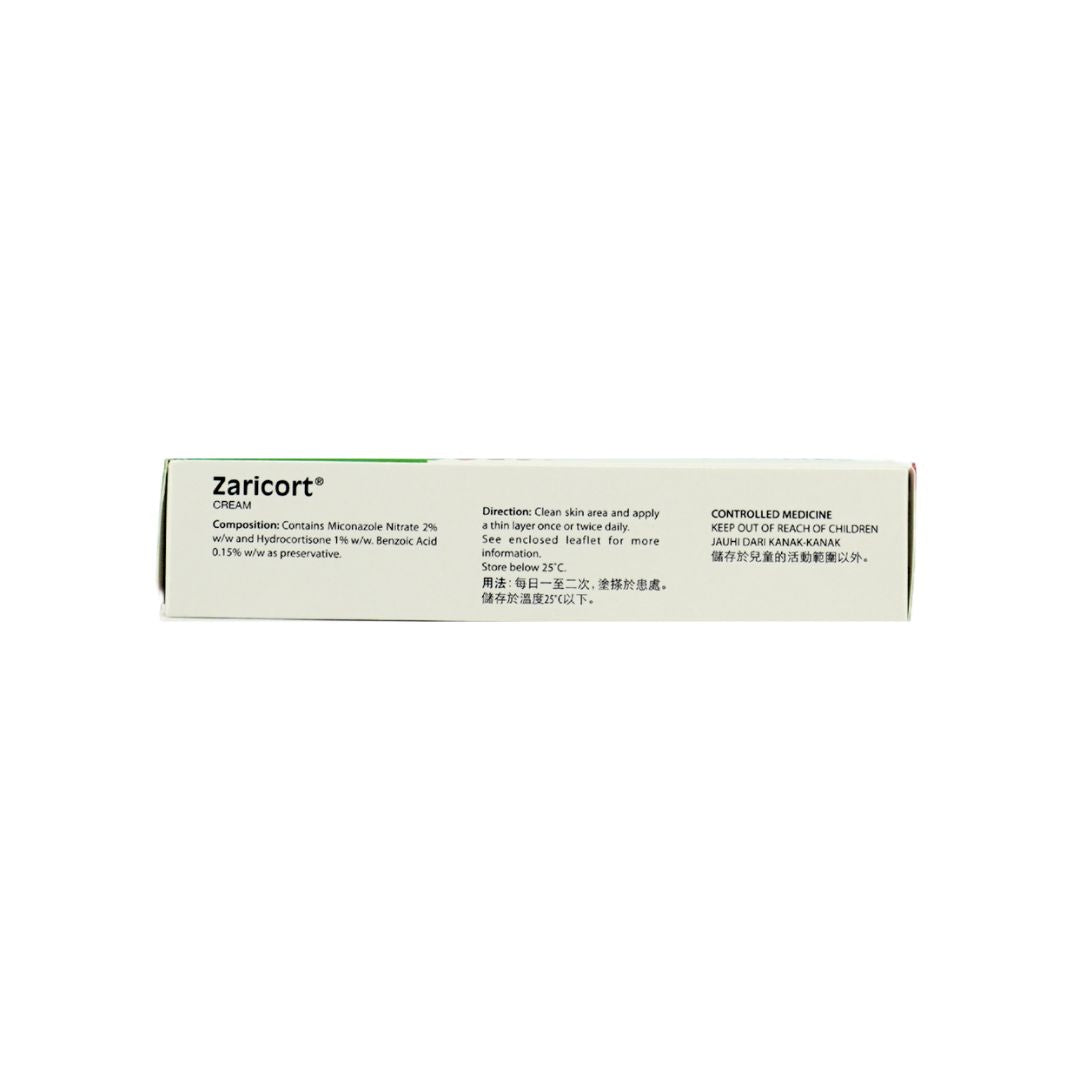 咪康唑 2%/氢化可的松 1% (ZARICORT) 乳膏，15 克，1 片