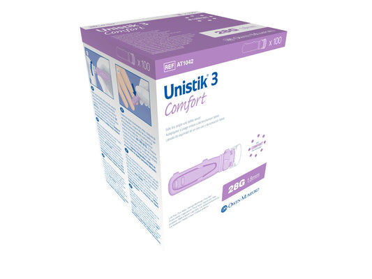 Owen Mumford Unistik Comfort Safety Lancets (28G) 100’s Box