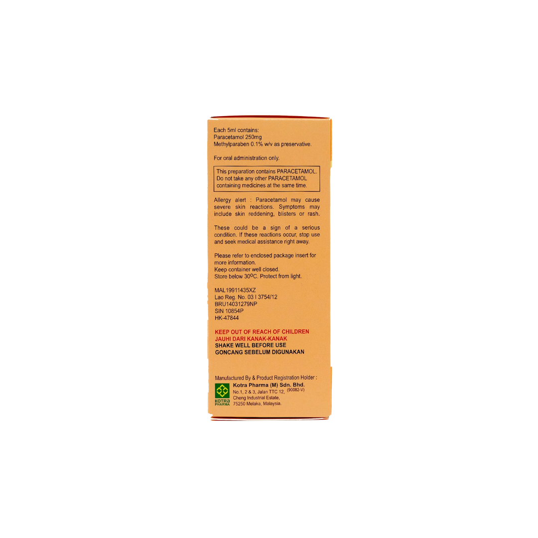Axcel Paracetamol 250mg/5ml Suspension 100ml 1's