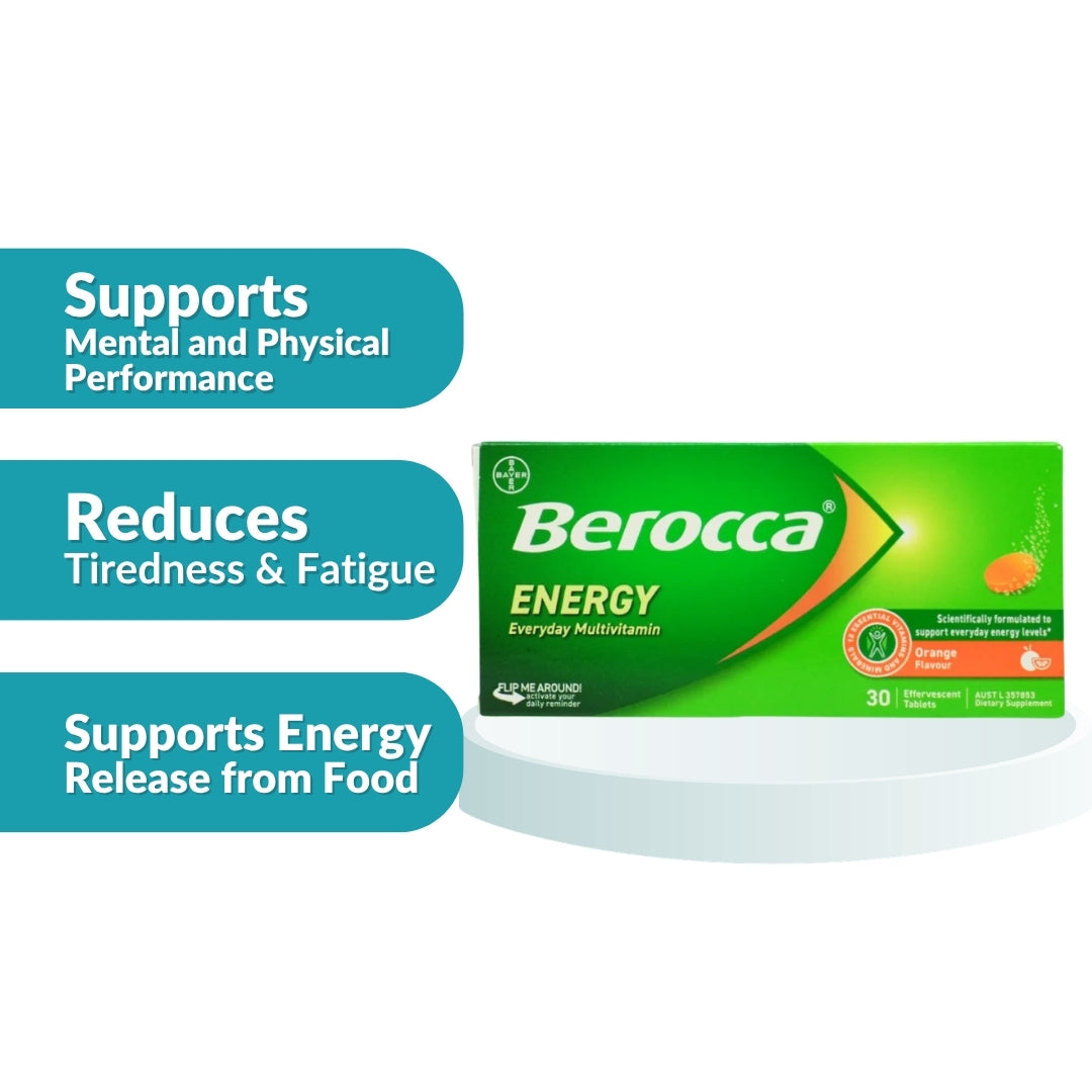 Berocca Energy Orange Flavour Effervescent Tablets 30's