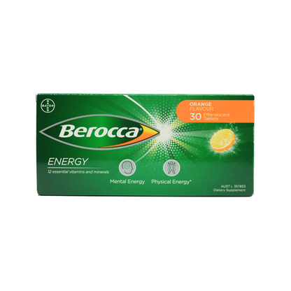 Berocca Energy Orange Flavour Effervescent Tablets 30's