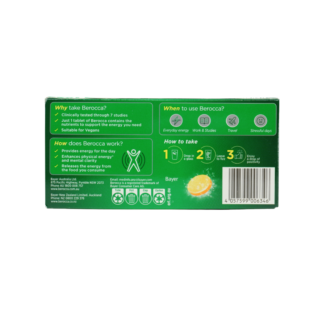 Berocca Energy Orange Flavour Effervescent Tablets 30's