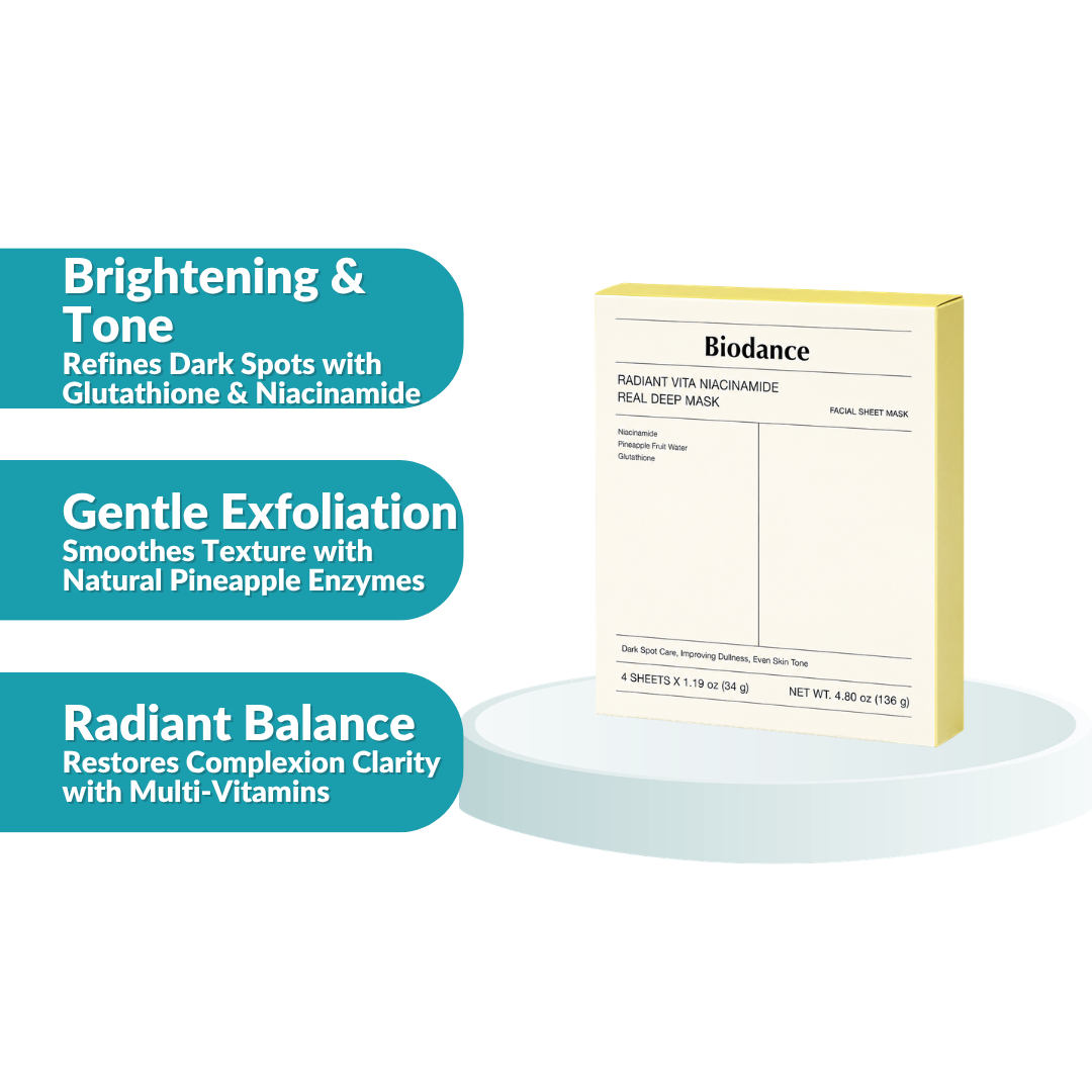 Biodance Radiant Vita Niacinamide Real Deep Mask 34G 4'S