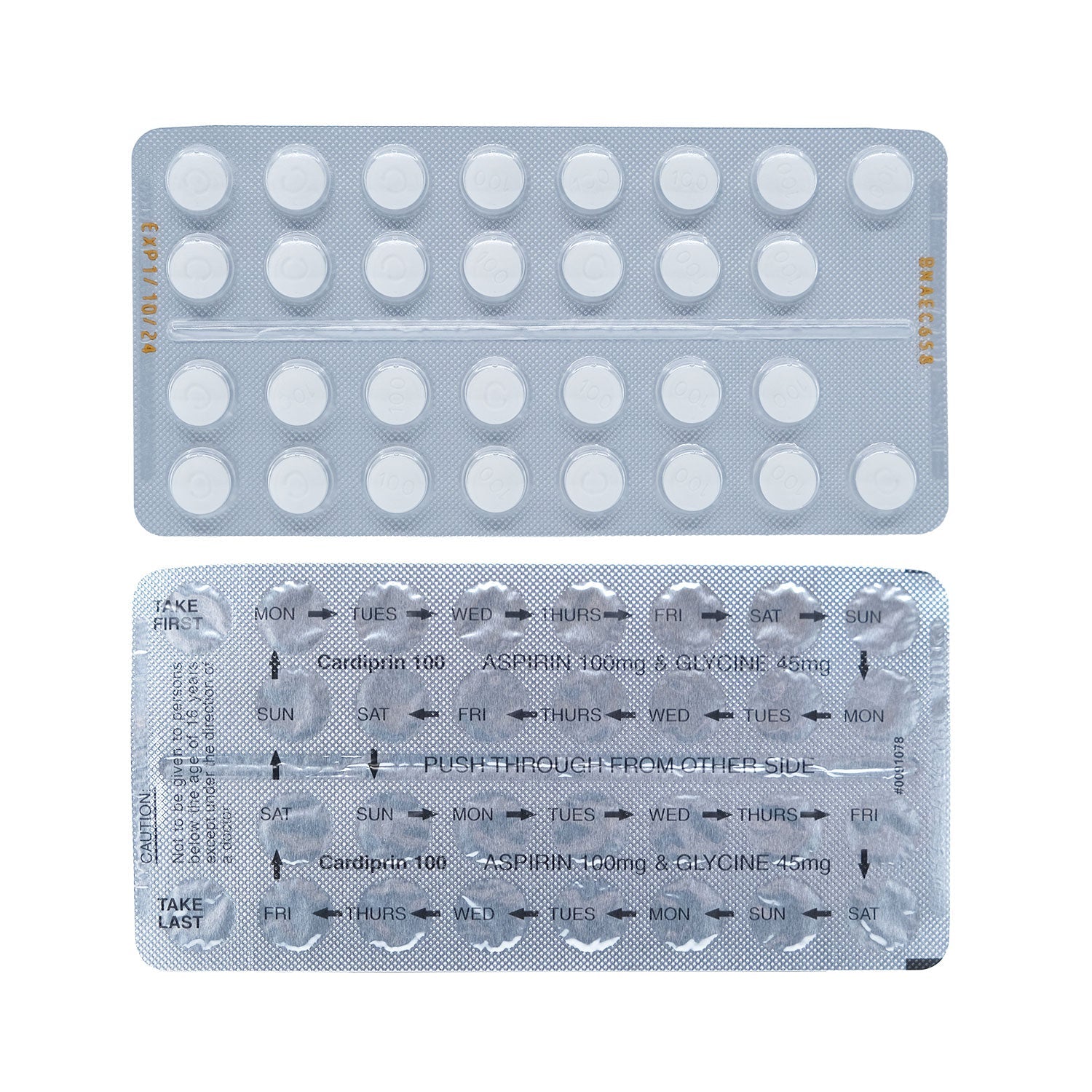 Cardiprin（阿司匹林）100毫克片剂30片