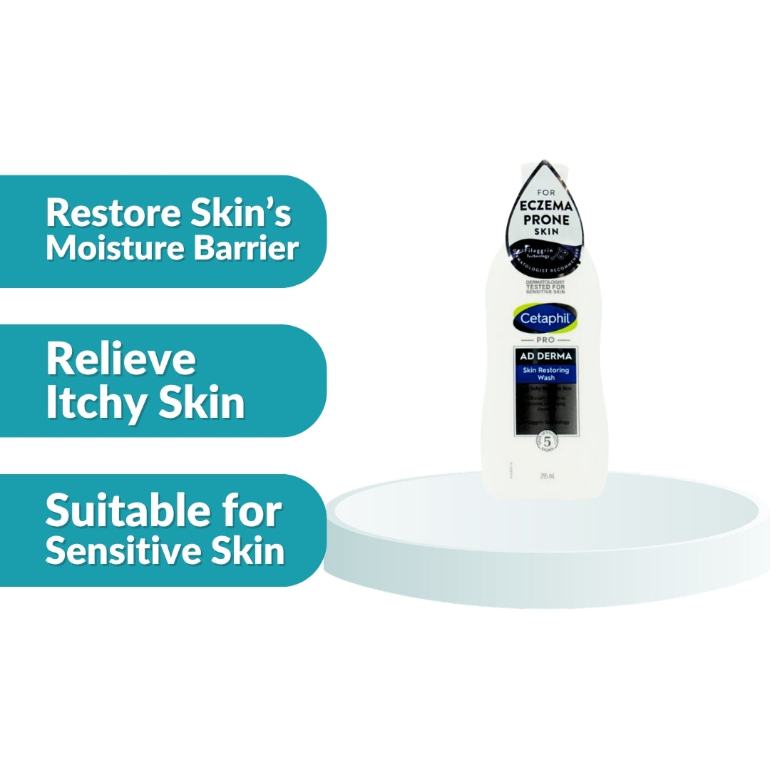 Cetaphil Pro AD Derma Skin Restoring Wash 295ml 1's