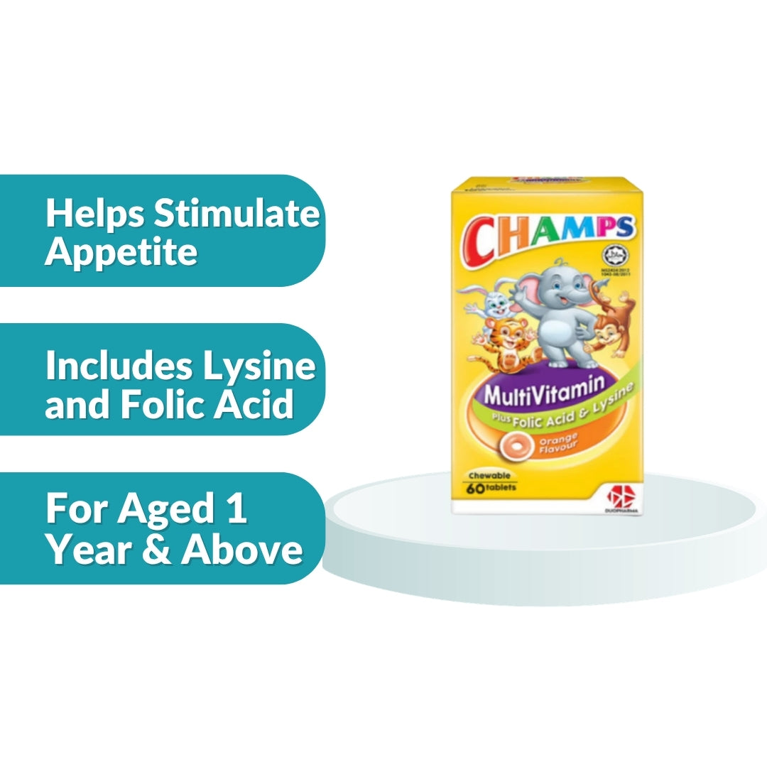 Champs Multivitamins + Lysine and Folic Acid Tablets 60's