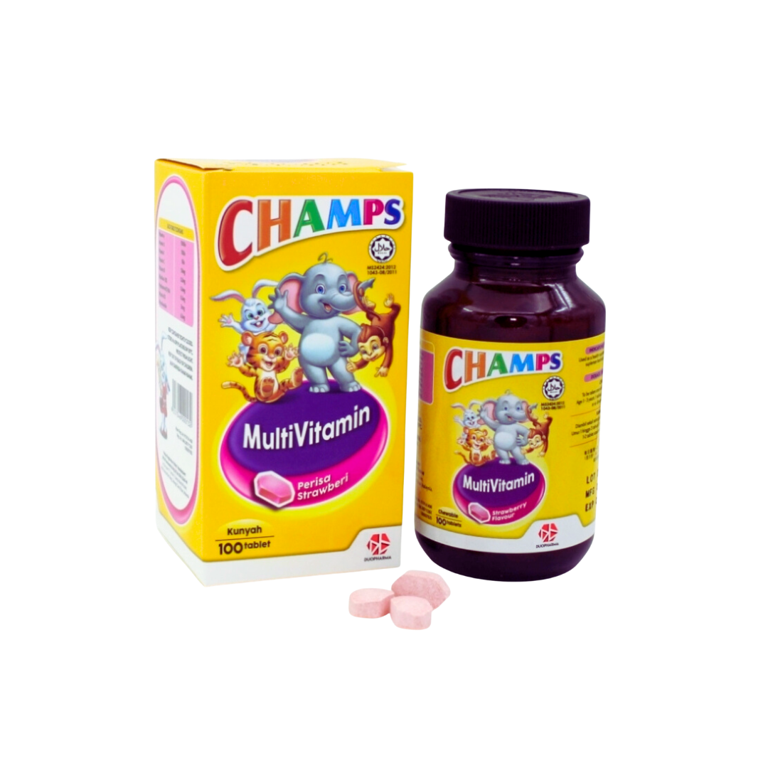 Champs Multivitamin Strawberry Tablets 100's