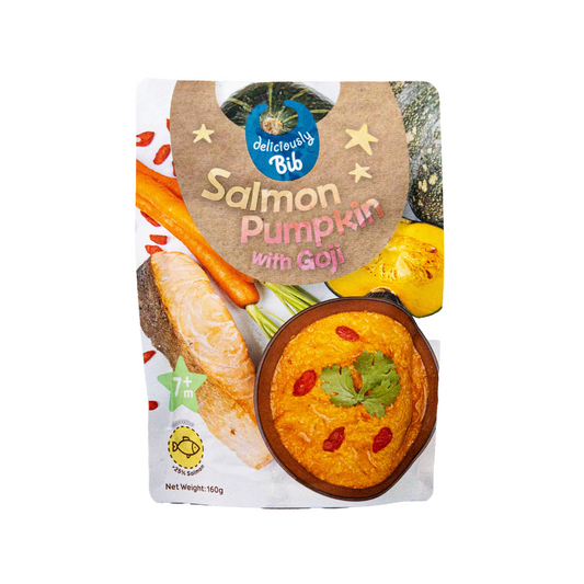 Deliciously Bib – Salmon Pumpkin with Goji Stew (7 months+)