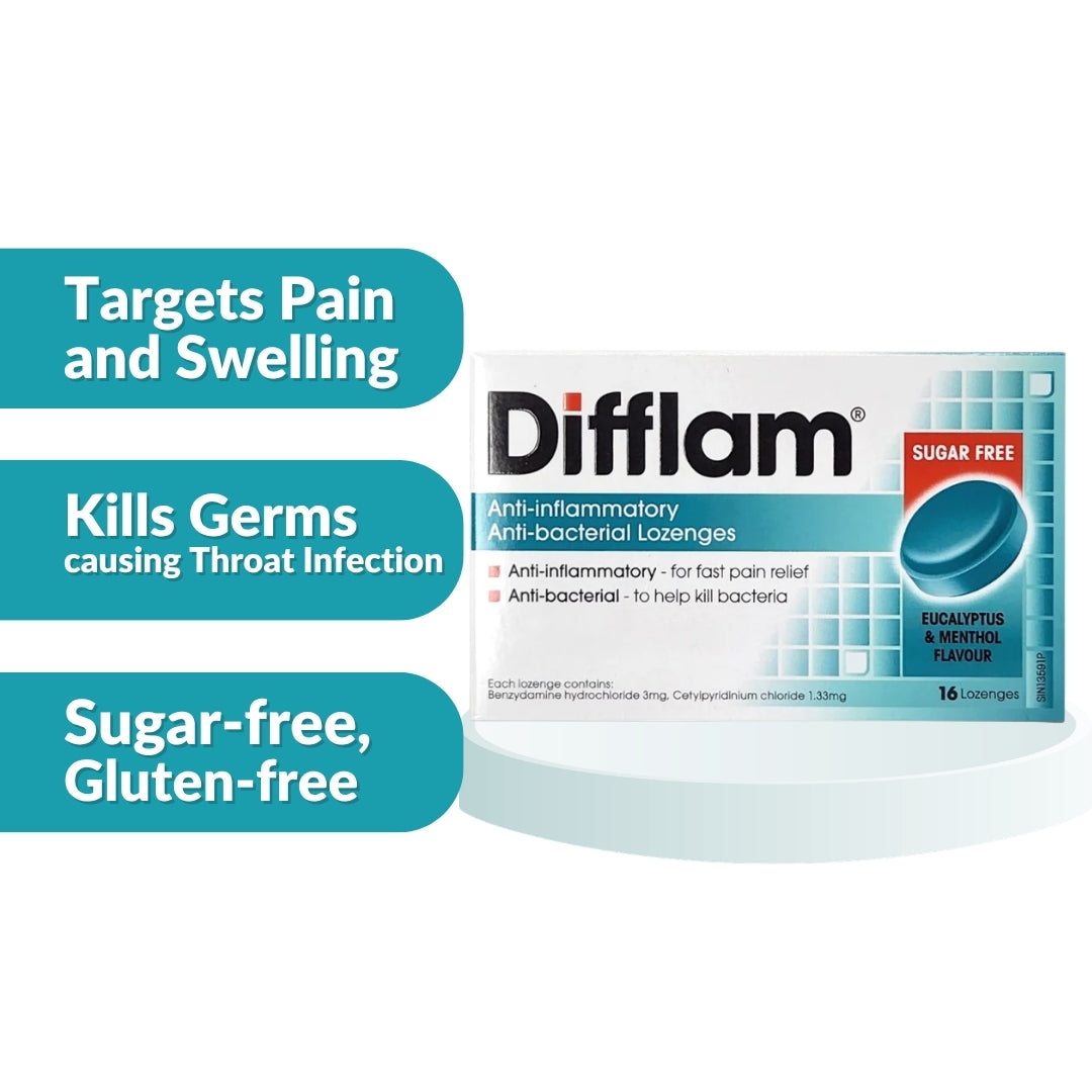 Difflam 抗菌润喉糖 - 桉树薄荷味 16 片