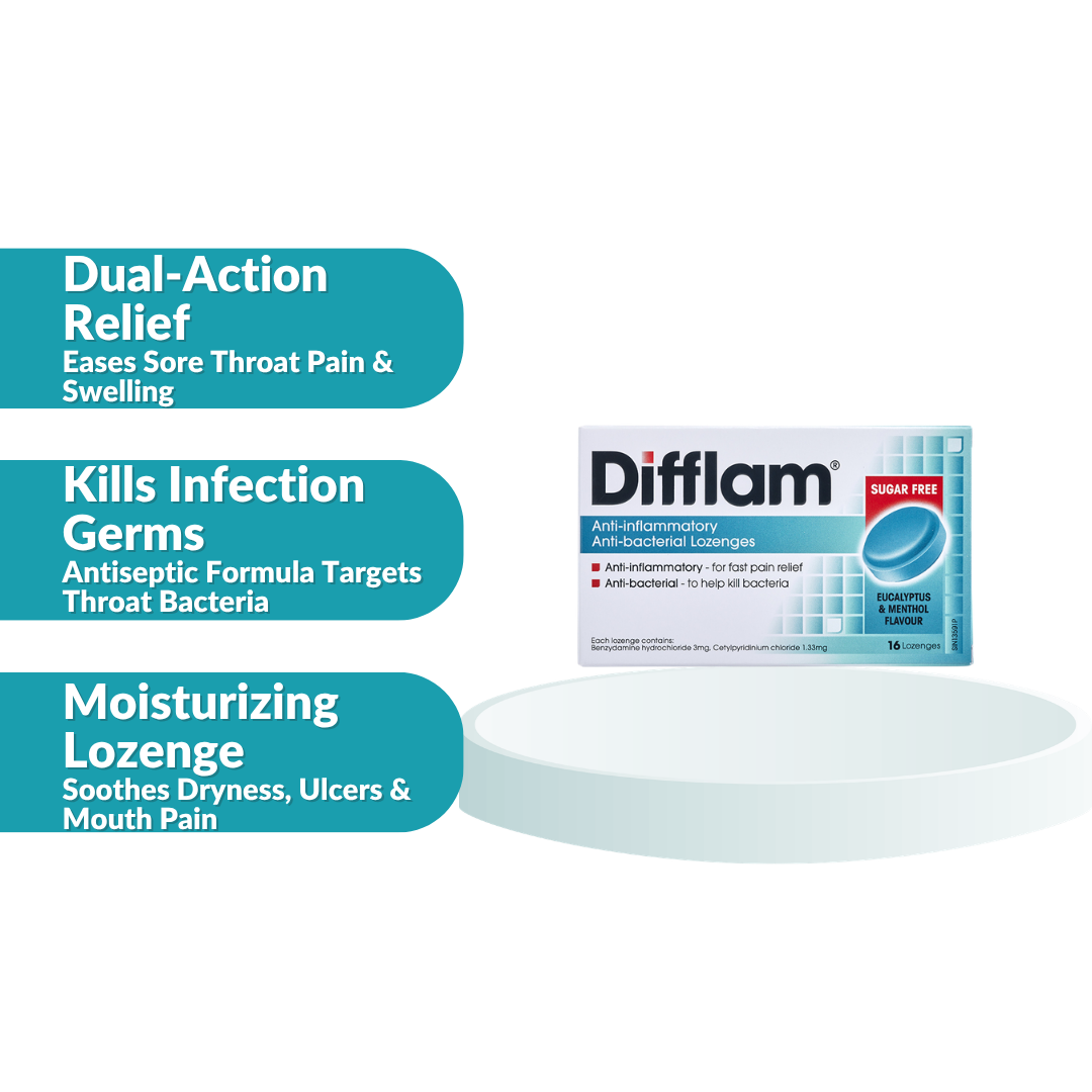 Difflam 抗菌润喉糖 - 桉树薄荷味 16 片