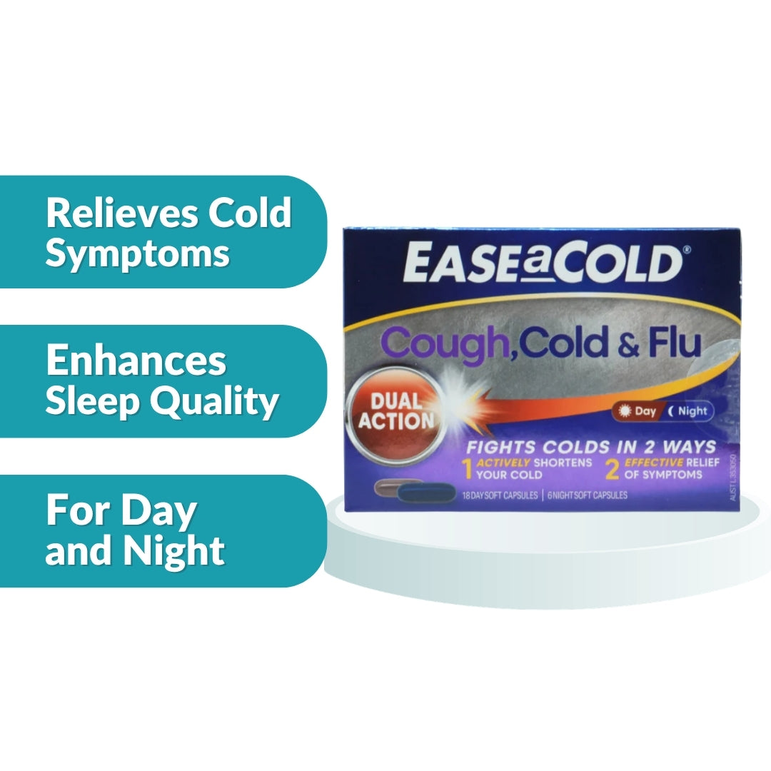 Ease-A-Cold 咳嗽感冒流感日夜胶囊 24 粒