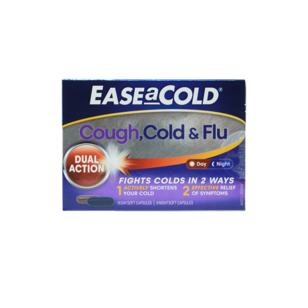Ease-A-Cold Cough Cold & Flu Day & Night Capsules 24's