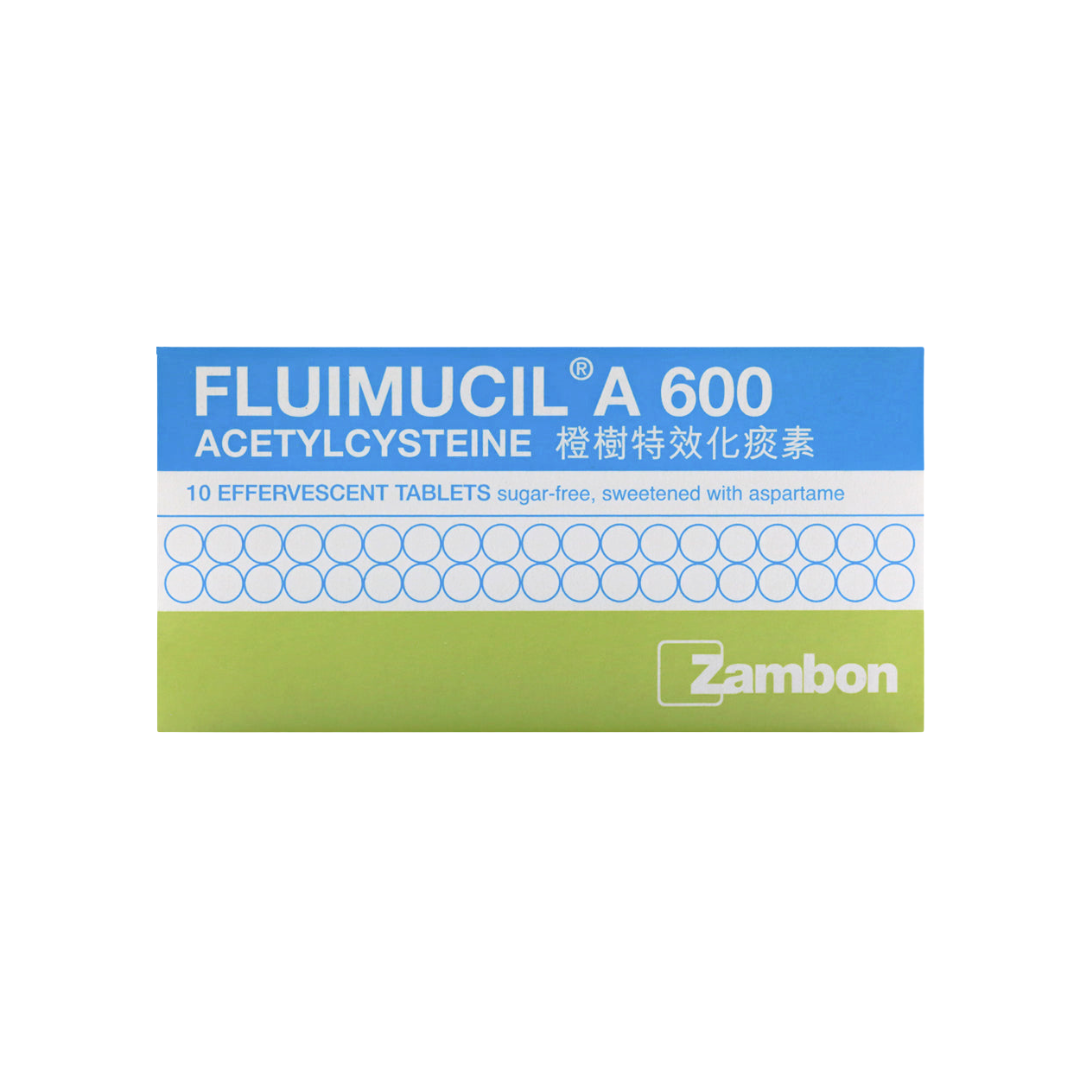 Fluimucil A (Acetylcysteine) 600mg Effervescent Tablets 10's