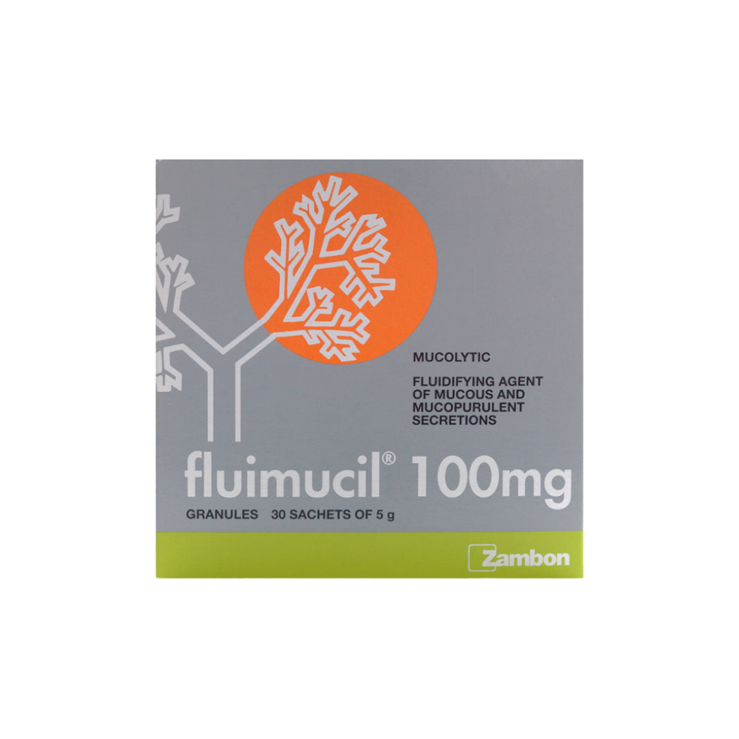 Fluimucil (Acetylcysteine) 100mg Effervescent Granules Sachets 30's