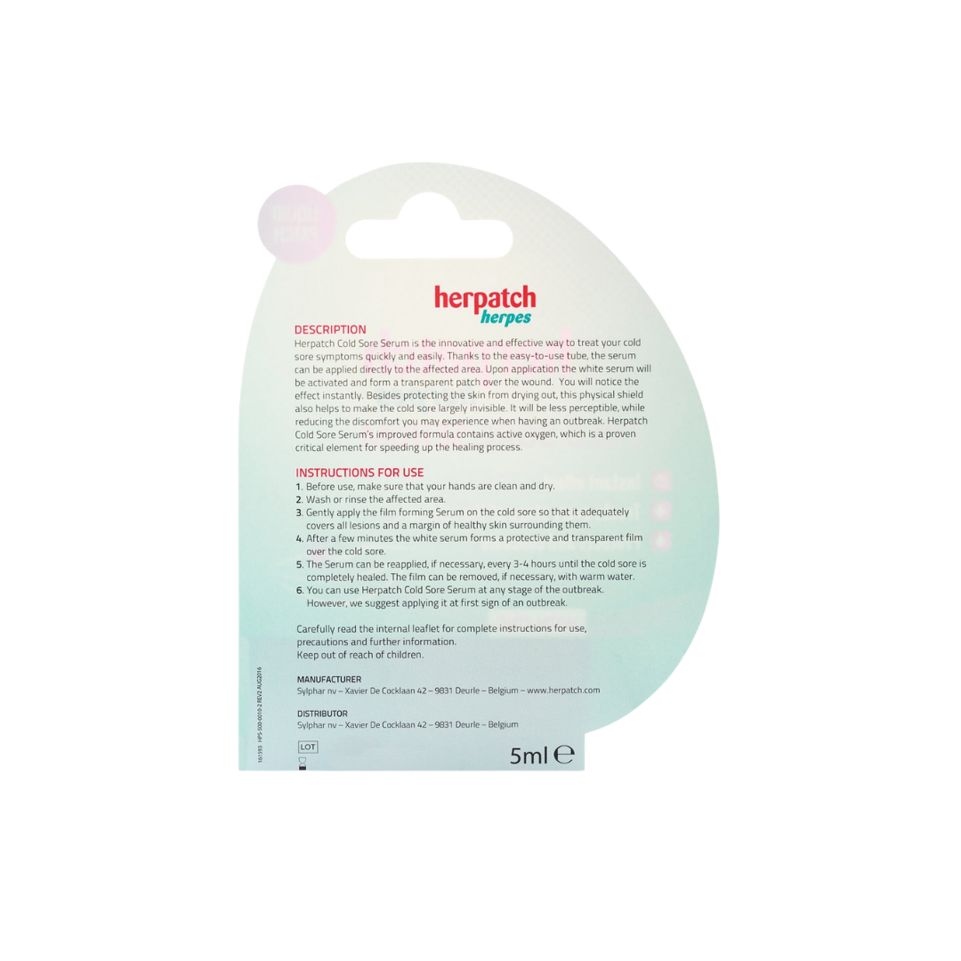 Herpatch Herpes Cold Sore Serum 5ml 1's