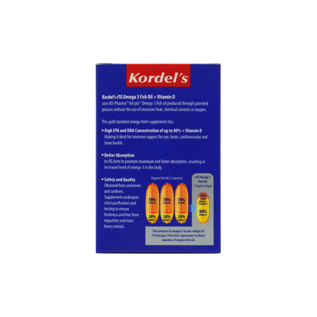 Kordel's rTG Omega 3 + Vitamin D Softgel 60's