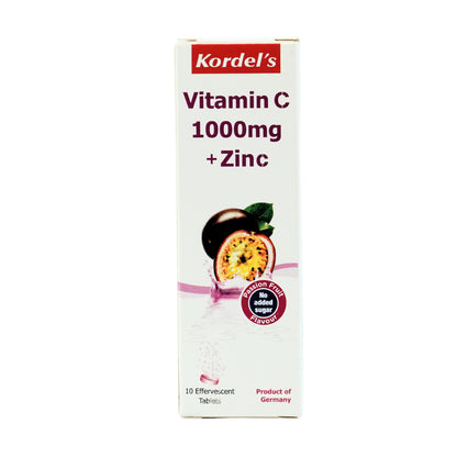 Kordel's Effervescent Vitamin C 1000mg + Zinc Tablet (Passion Fruit) 10's