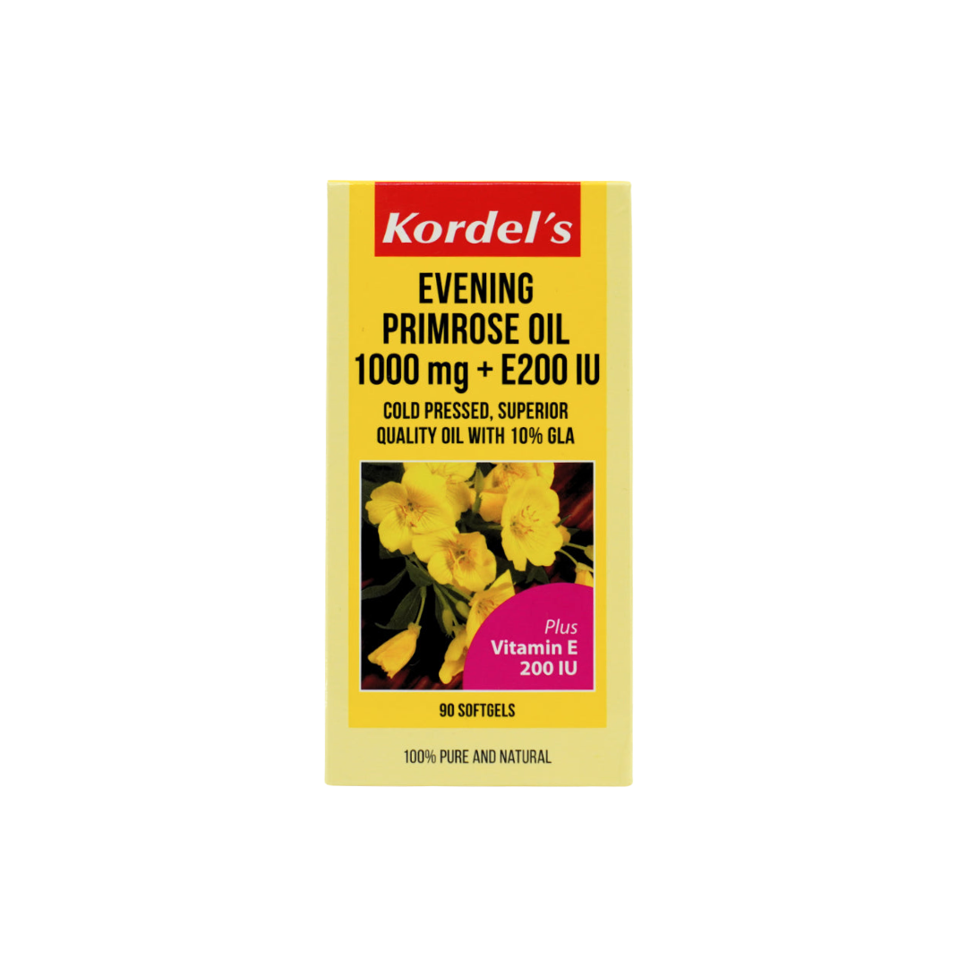 Kordel's Evening Primrose Oil 1000mg + E200IU Softgel 90's