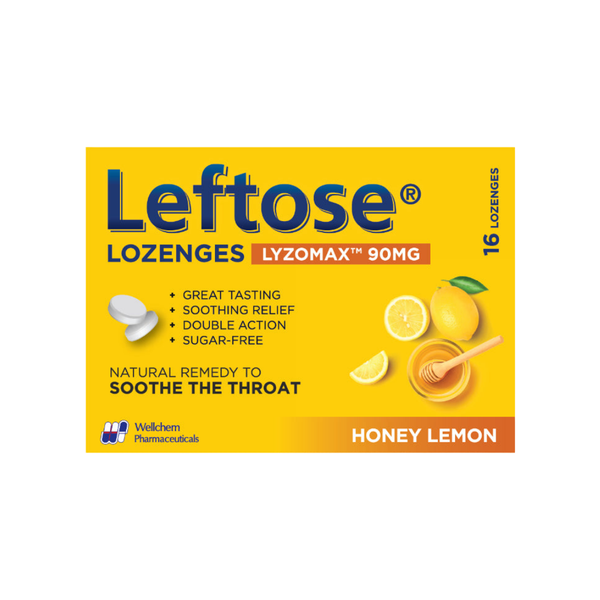 Leftose 润喉糖 蜂蜜柠檬味 16 粒（盐酸溶菌酶）