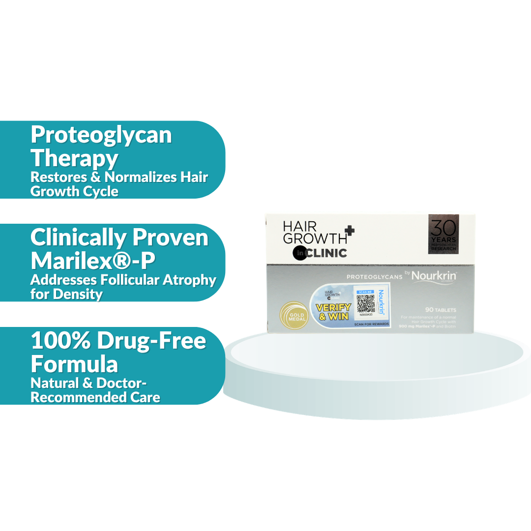 NOURKRIN HAIR GROWTH+ INCLINIC TABLETS,90'S