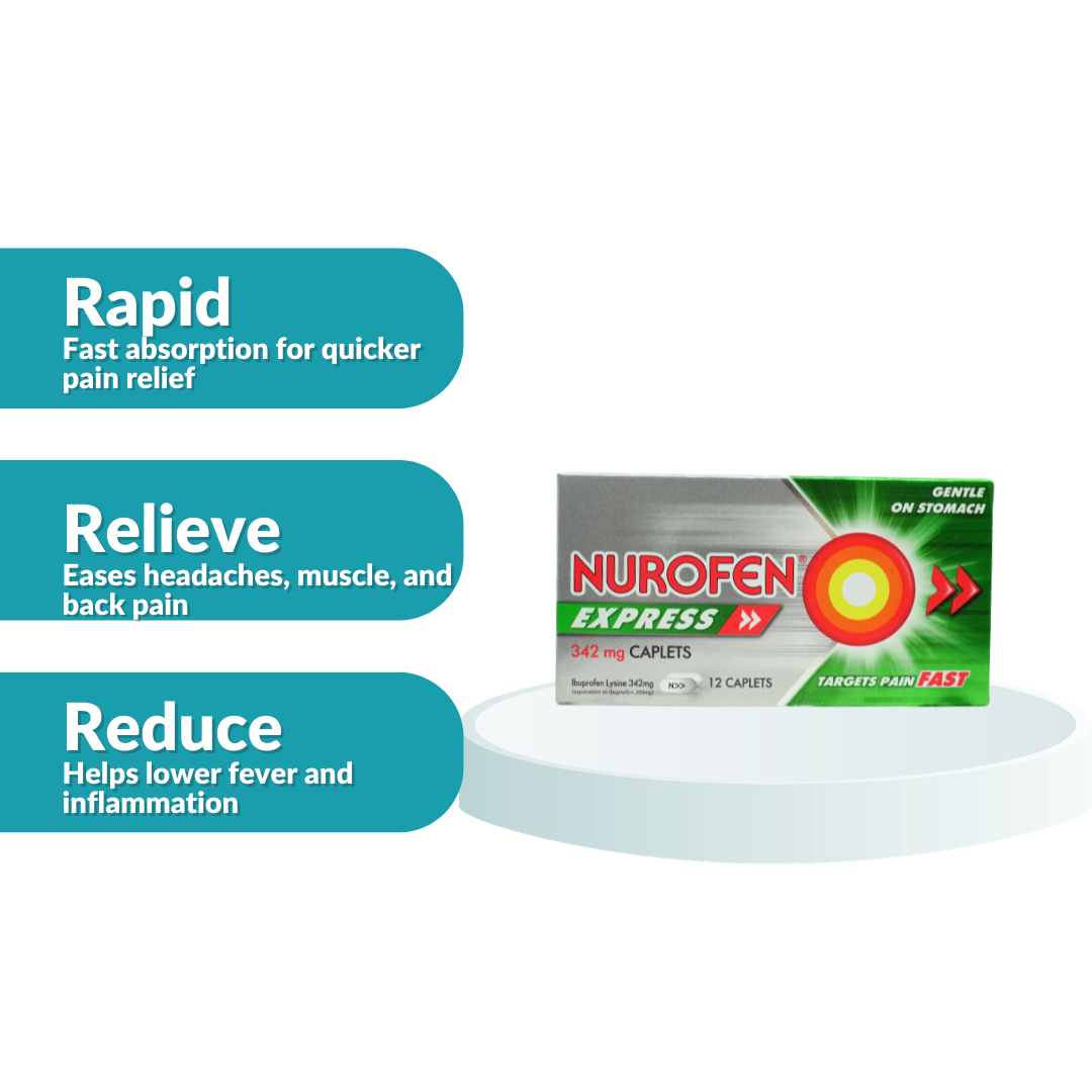 Ibuprofen (Nurofen Express) 342Mg Caplets 12's