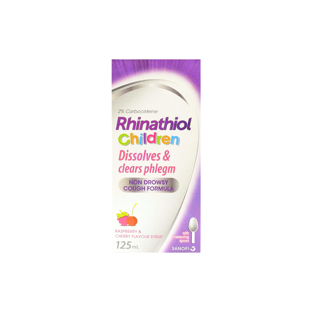 Rhinathiol Children Cough Syrup Raspberry & Cherry Flavour 125ml