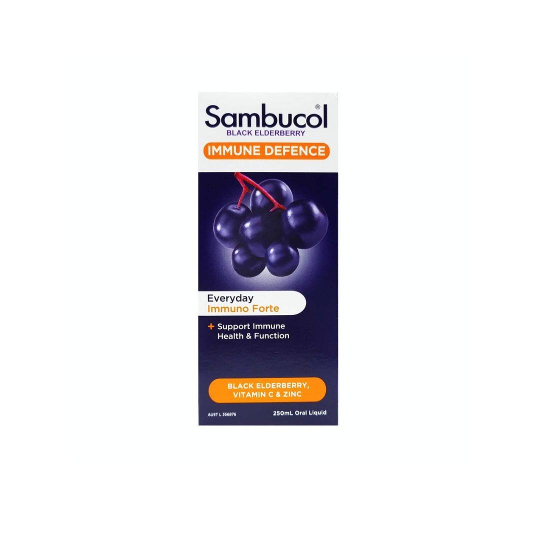 Sambucol Black Elderberry Immune Defence Everyday Immuno Forte Syrup 250ml