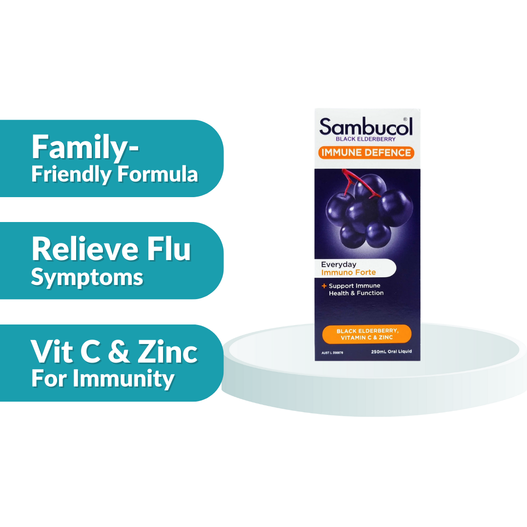 Sambucol Black Elderberry Immune Defence Everyday Immuno Forte Syrup 250ml