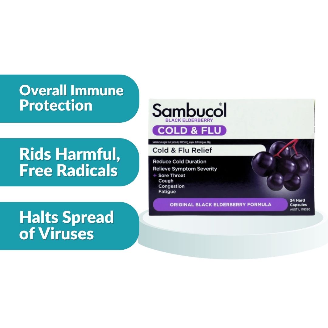 Sambucol Black Elderberry Cold & Flu Capsules 24's