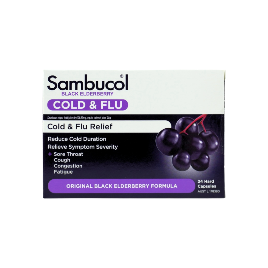 Sambucol 黑接骨木感冒流感胶囊 24 粒